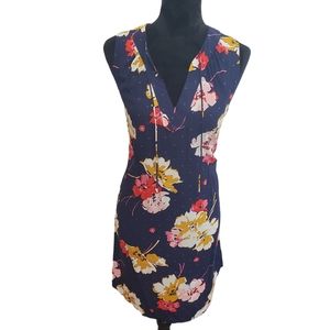 Old Navy Sleeveless Vneck Dress Navy Floral